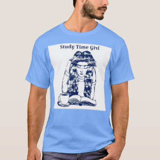 T-SHIRT ÉTUDIER TEMPS FILLE AVEC TASSE DE THÉ CONCEPTION P