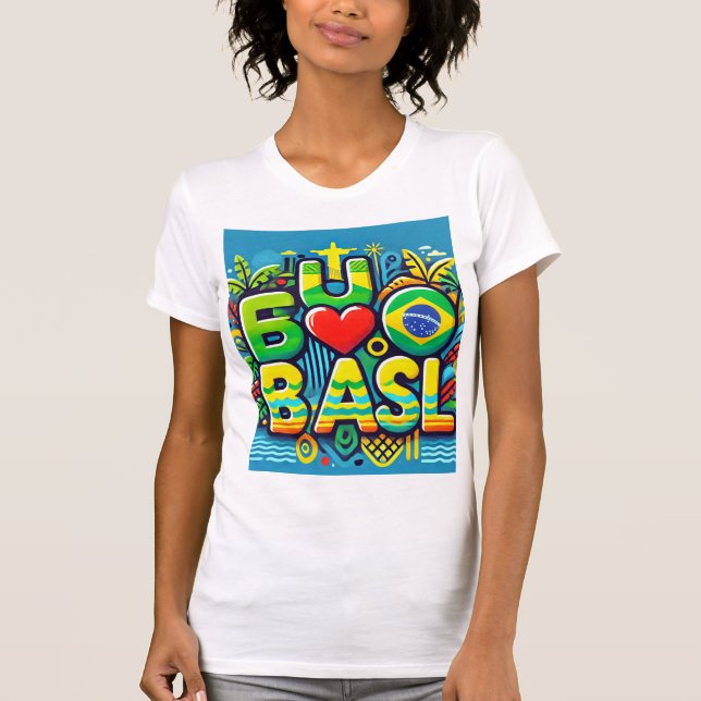 T-shirt Eu amo o Brasil (Devant)