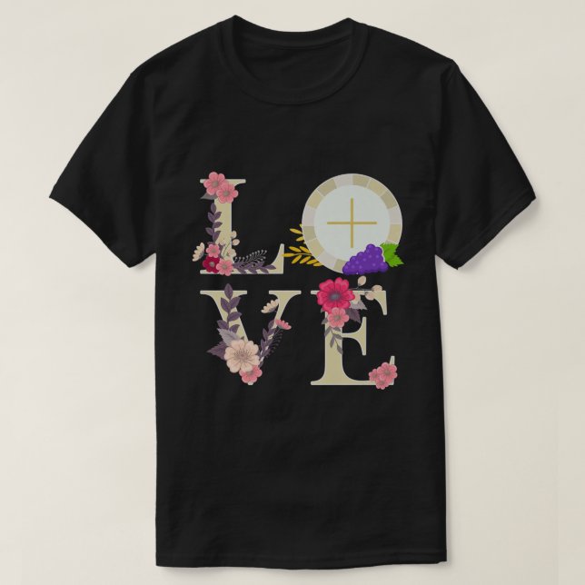 T-shirt Eucharistie Hôte Catholique 1ère Sainte Communion  (Design devant)