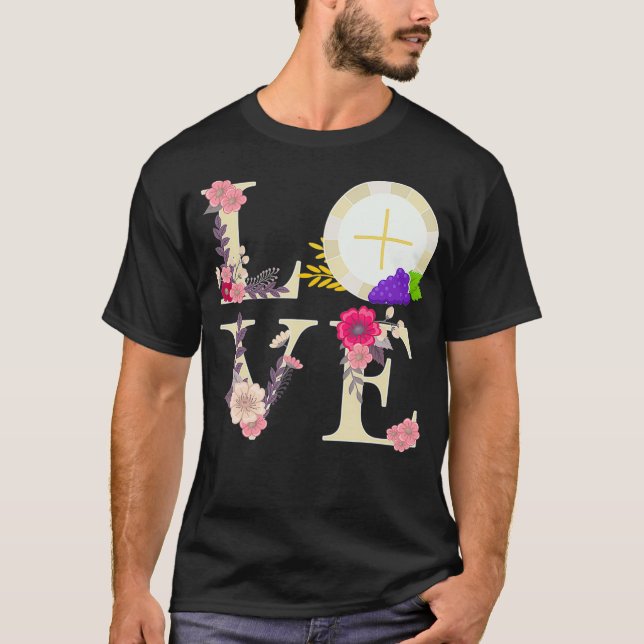 T-shirt Eucharistie Hôte Catholique 1ère Sainte Communion  (Devant)