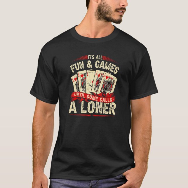 T-shirt Euchre Card Game, Appelez Un Loner, Funny Retro Eu (Devant)
