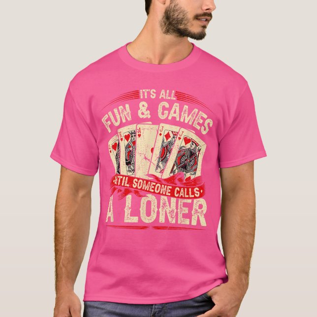T-shirt Euchre Card Game Loner friends (Devant)