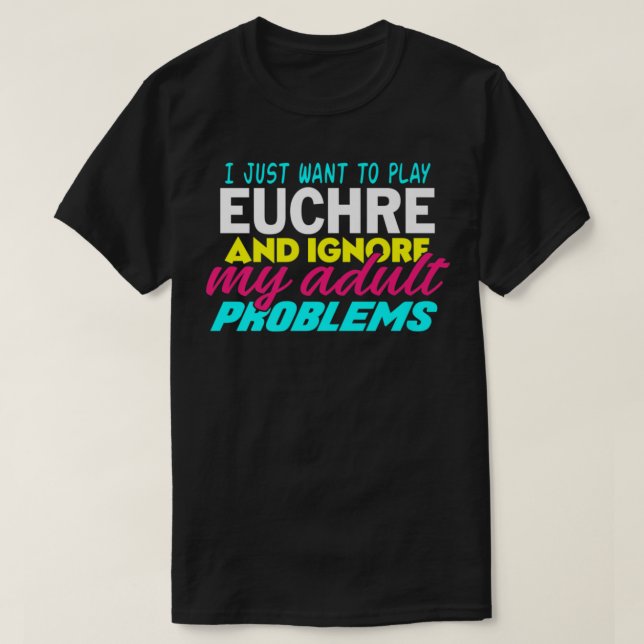 T-shirt Euchre Funny Premium  (Design devant)