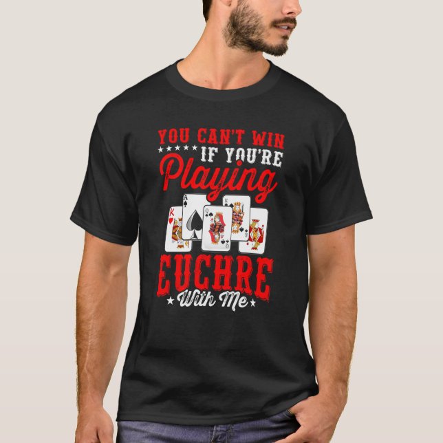 T-shirt Euchre Joueurs Carte Euchre Jeu Expert Sports Joue (Devant)