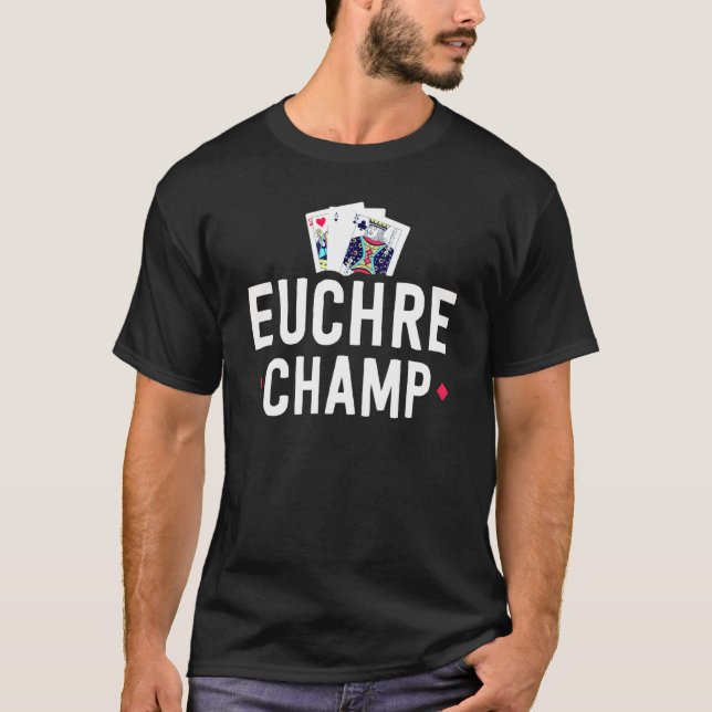T-shirt Euchre Pour Hommes Euchre Tournoi de Joueur Bouill (Devant)