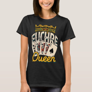 T-shirt Euchre Queen Casino Night Poker Spades et Mahjong