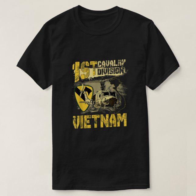 T-shirt Euh1 Huey Hélicoptère 1ère division de cavalerie V (Design devant)