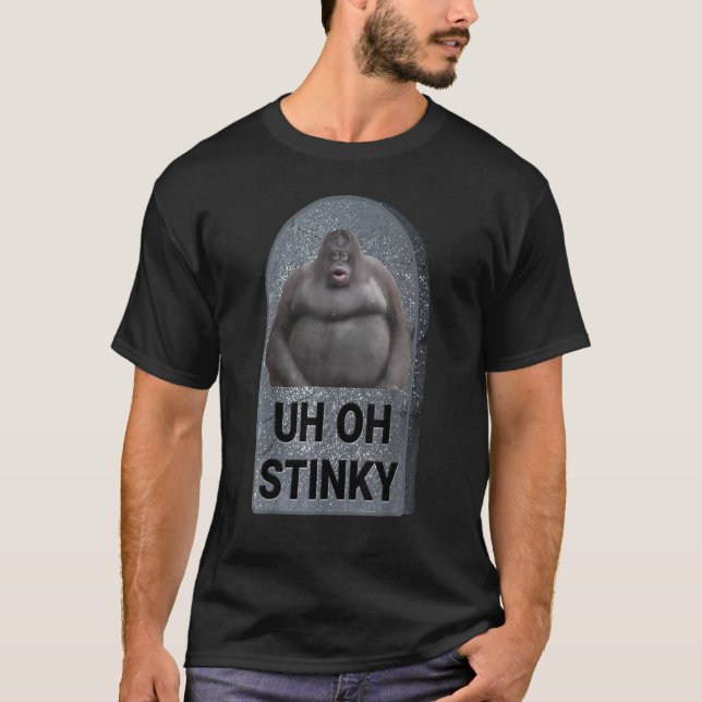 T-shirt Euh Oh Stinky Poop Meme Tombstone Le Monke Hallowe (Devant)