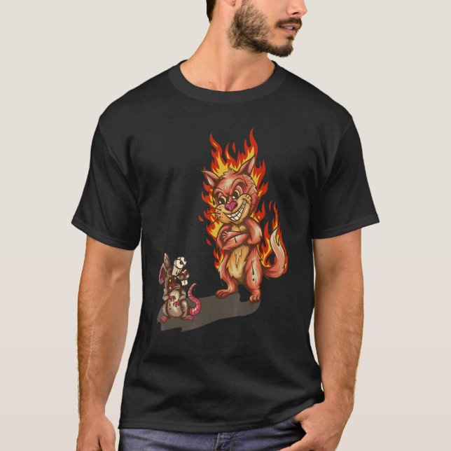 T-shirt Euh     Ouah   Chat Et Souris   Chien (Devant)