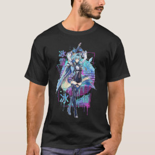T-shirt Eula Lawrence Genshin Vaporwave Rétro Années 80 Ro
