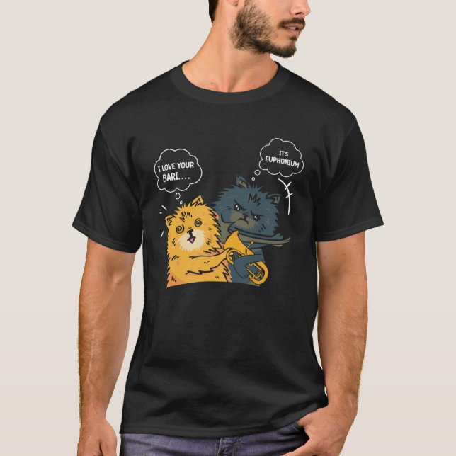 T-shirt Euphonium Chat Frappant l'Euphoniumiste (Devant)