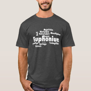 T-shirt Euphonium Word Cloud Texte blanc
