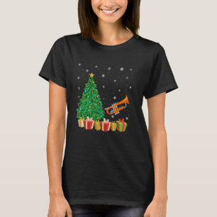 T-shirt Euphonium Xmas Arbre Éclairage Santa Hat Euphonium