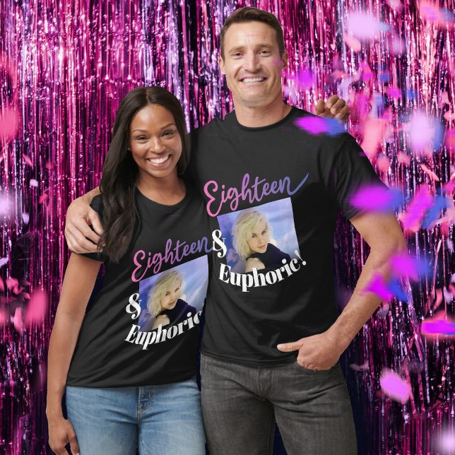T-shirt Euphorie 18ème anniversaire violet script dix-huit (Créateur téléchargé)