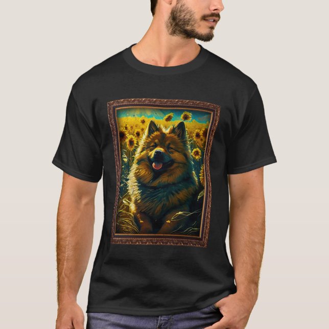 T-shirt Eurasier Painting Sunflower Flower Mom Women Flora (Devant)