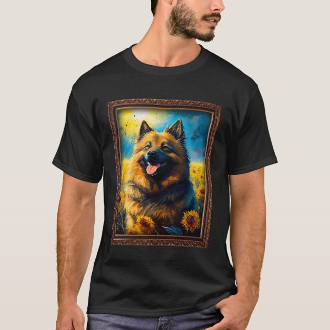 T-shirt Eurasier Painting Sunflower Flower Mom Women Flora (Devant)