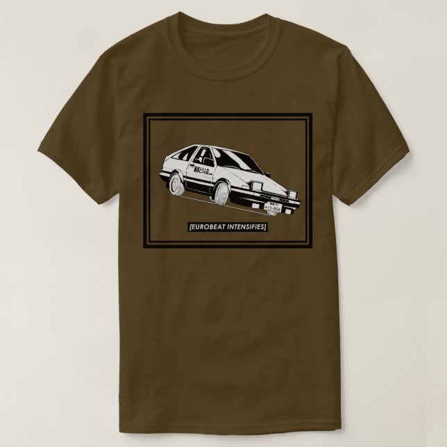 T-shirt Eurobeat intensifie AE86 Kansei Dorifto Initial D (Design devant)