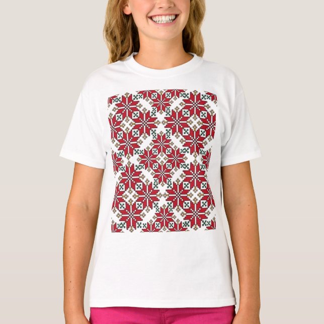 T-shirt Europe de l'Est Motif, folklore traditionnel, folk (Devant)