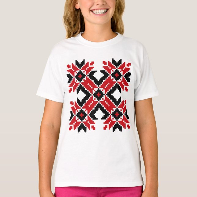 T-shirt Europe de l'Est Motif, folklore traditionnel, folk (Devant)