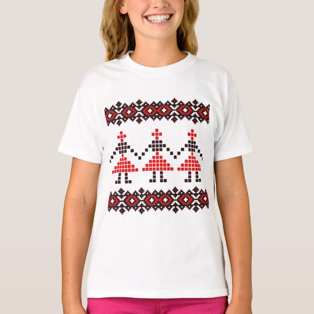 T-shirt Europe de l'Est Motif, folklore traditionnel, folk (Devant)