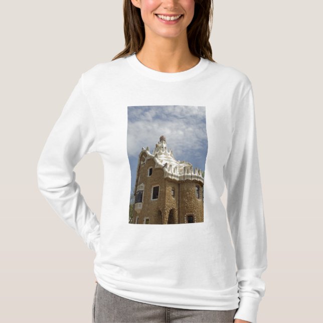 T-shirt Europe, Espagne, Catalogne, Barcelone. Parc Guell, (Devant)