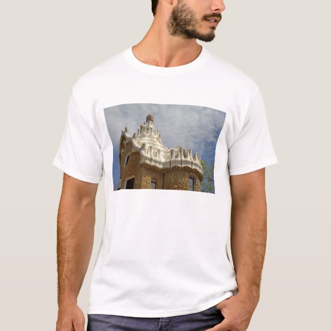 T-shirt Europe, Espagne, Catalogne, Barcelone. Parc Guell, (Devant)