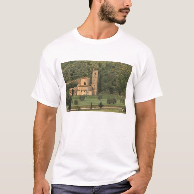 T-shirt Europe, Italie, Toscane. Abbazia di Sant'Antimo, (Devant)