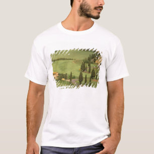 T-shirt Europe, Italie, Toscane, Monticchiello. Sinueux
