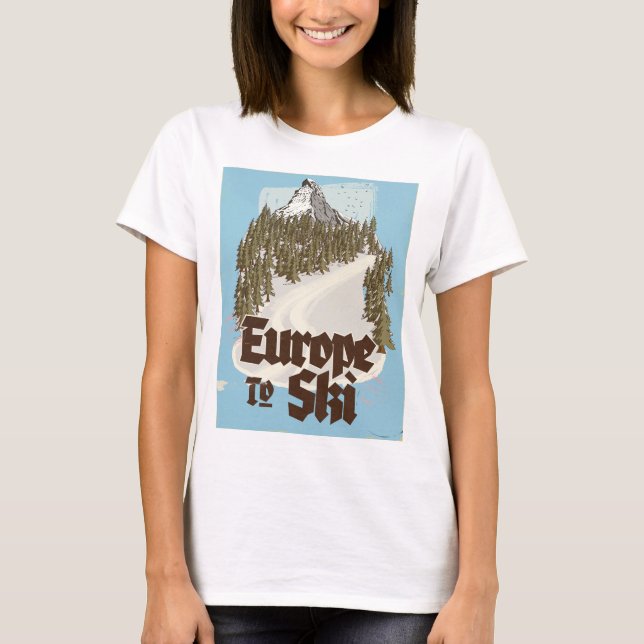 T-shirt Europe Pour Skier (Devant)