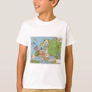 T-shirt Europe vintage Carte générale du XXe siècle