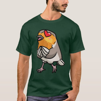 T-shirt European Robin Bird In Love Kawaii Emoticon ami