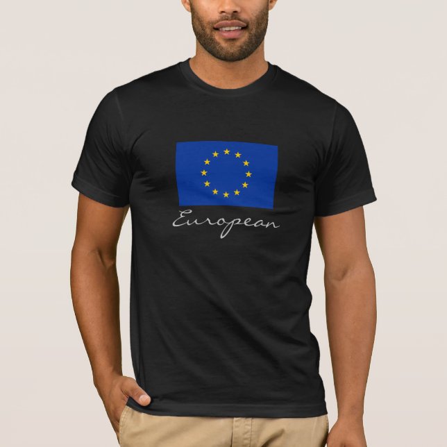 T-shirt Européen avec le drapeau d'UE (Devant)