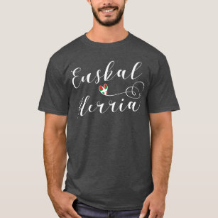 T-shirt Euskal Herria Tee - shirt de coeur, Drapeau basque