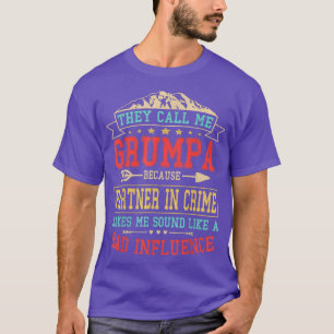 T-shirt Eux m'appellent Grumpa Partner In Crime Drôle F