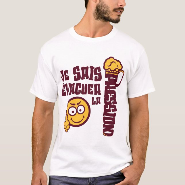 T-shirt evacuer pression biere alcool humour (Devant)