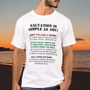 T-shirt Evangile KJV Foi chrétienne d'ABC Salut Jésus