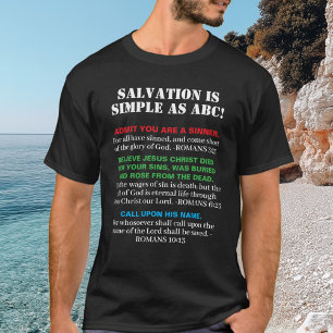 T-shirt Evangile KJV Foi chrétienne d'ABC Salut Jésus