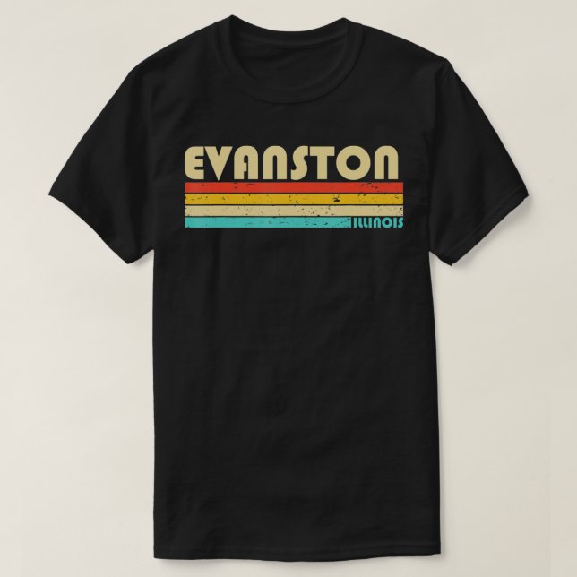 T-shirt EVANSTON IL ILLINOIS Funny City Accueil Racines Ré (Design devant)