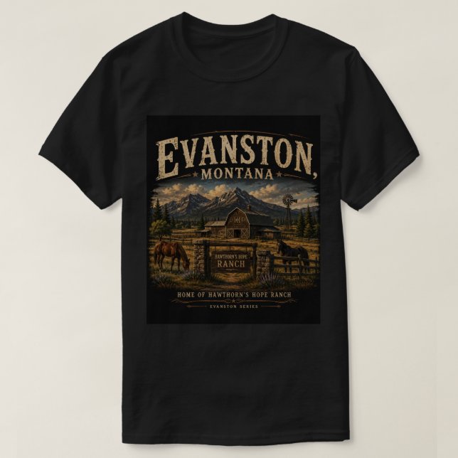 T-shirt Evanston, Montana : Là où les secondes chances com (Design devant)