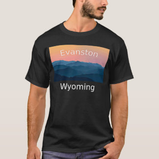 T-shirt Evanston Wyoming Mountain coucher du soleil