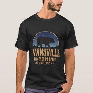 T-shirt Evansville Wyoming Wy Bear Wildlife Mountains