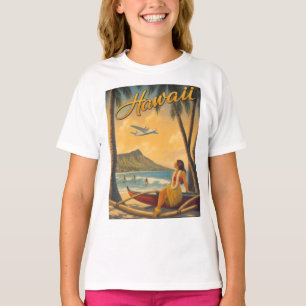 T-shirt Évasion Aloha de la fille hula hawaïenne vintage p