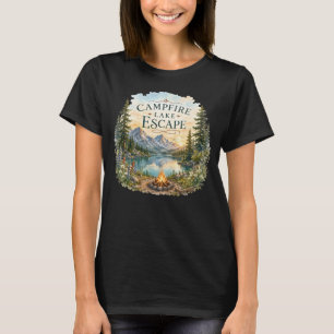 T-shirt Évasion au lac du feu de camp de montagne sauvage