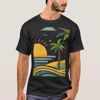 T-shirt Évasion aux palmiers ensoleillés