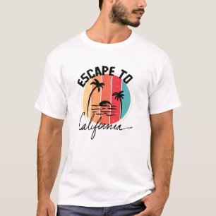 T-shirt évasion californienne rétro coucher de soleil vint