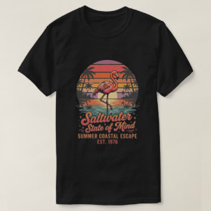 T-shirt Évasion Côtière Estivale Plage aux Flamants Graphi