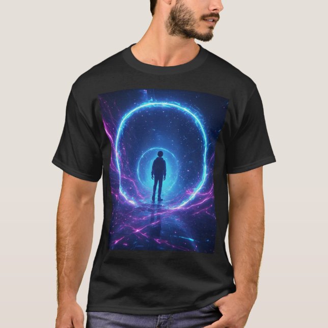 T-shirt Évasion de portail néon (Devant)