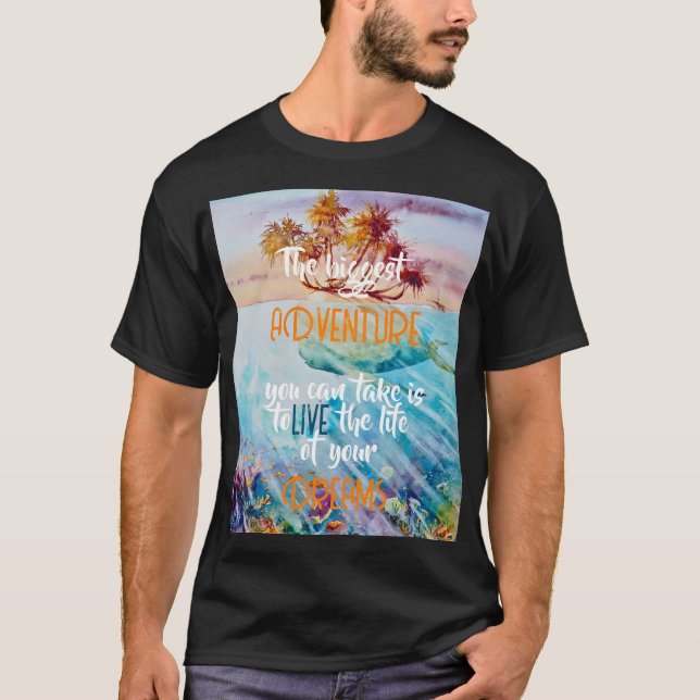 T-shirt Eve Peint Tropical Island Whale Photo Imprimer (Devant)