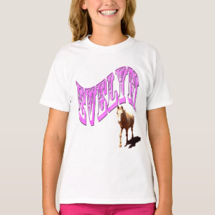 T-shirt Evelyn, Nom Logo, Avec Cheval,