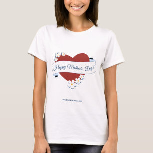 T-shirt Événement promotionnel Red Heart Bonne fête des Mè